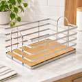 Bamboo Base Wire Storage Basket
