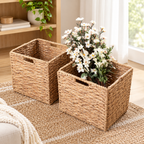 Natural Woven Storage Baskets Set of 2
