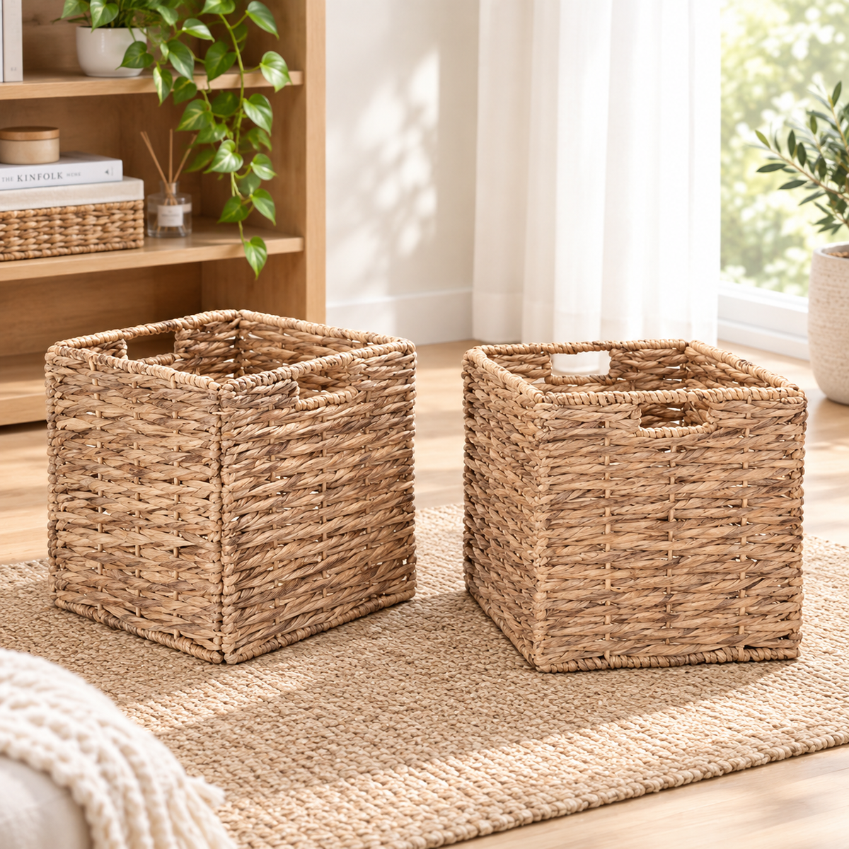 Natural Woven Storage Baskets Set of 2