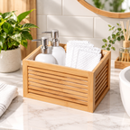 Bamboo Slatted Storage Basket