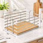 Bamboo Base Wire Storage Basket