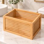 Bamboo Slatted Storage Basket