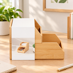 Bamboo Stackable Storage Bins Set of 2