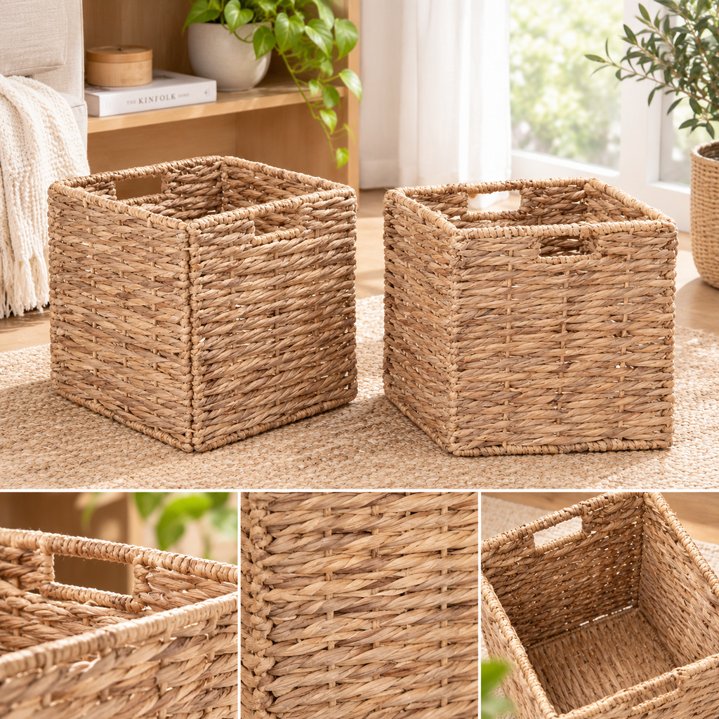 Natural Woven Storage Baskets Set of 2